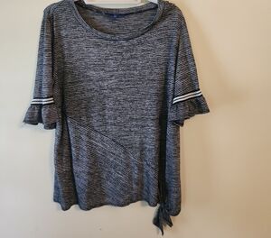 Apt. 9 Black and White Striped Blouse